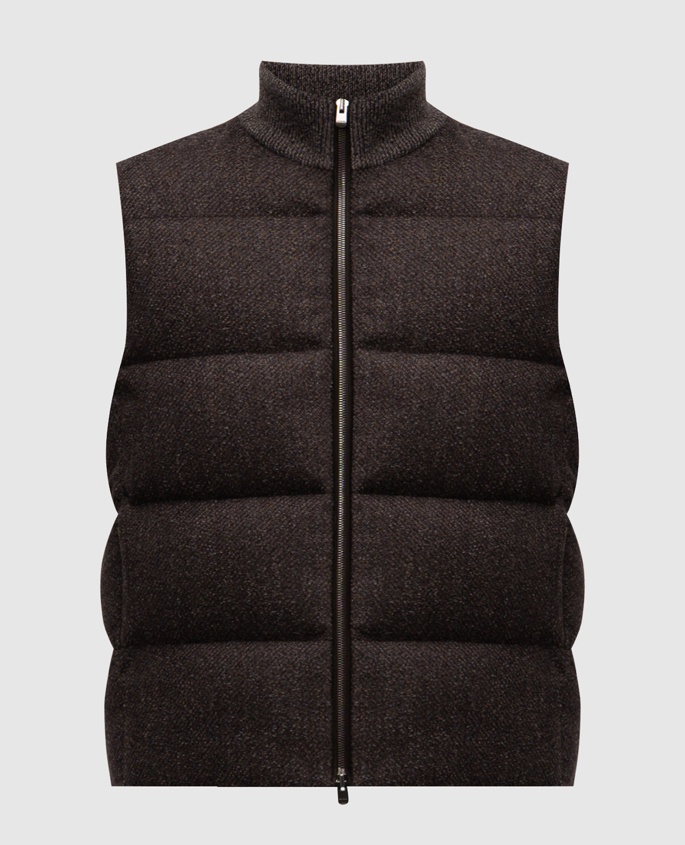 

Brown down vest with wool and cashmere Agnona