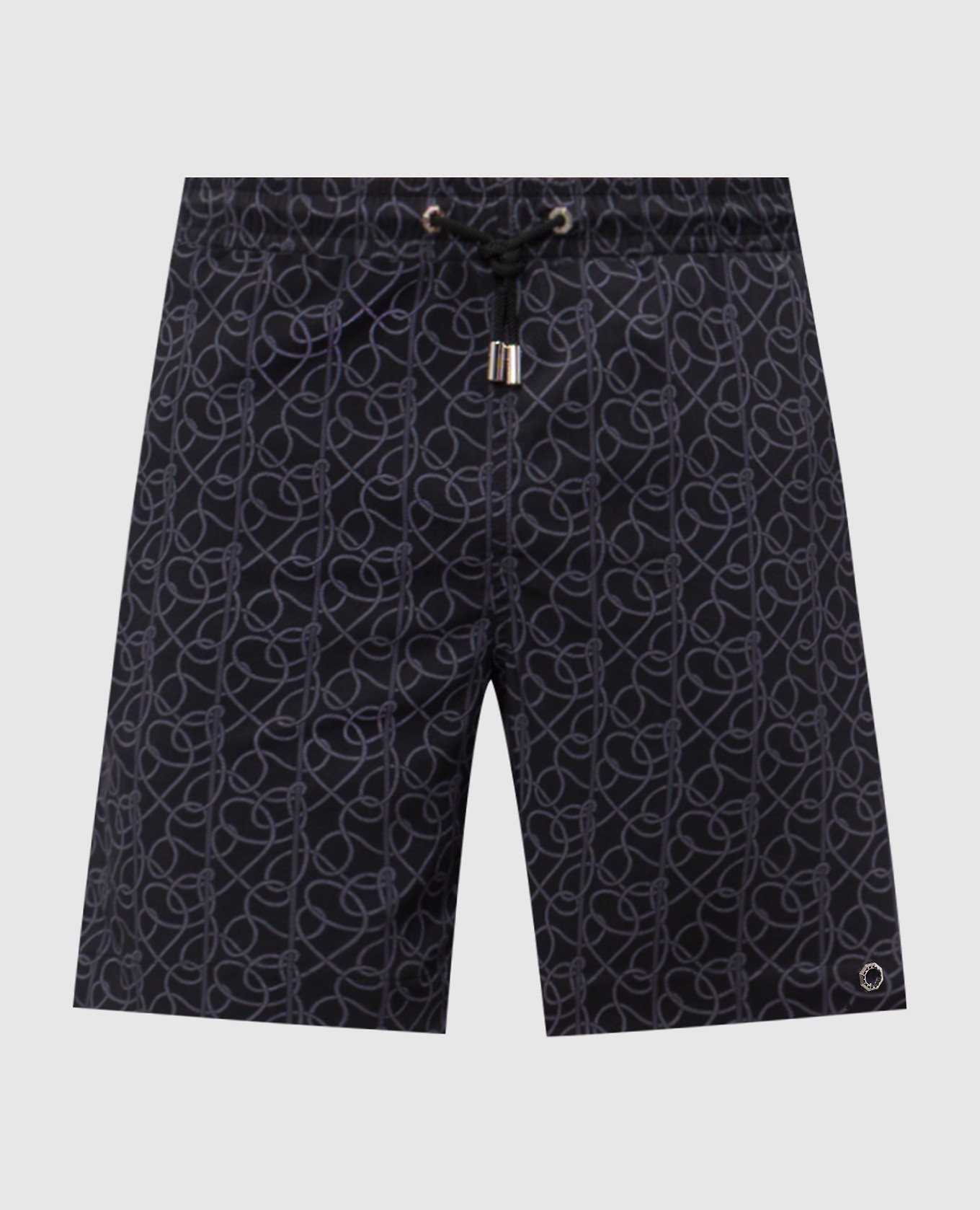 Black printed swim shorts