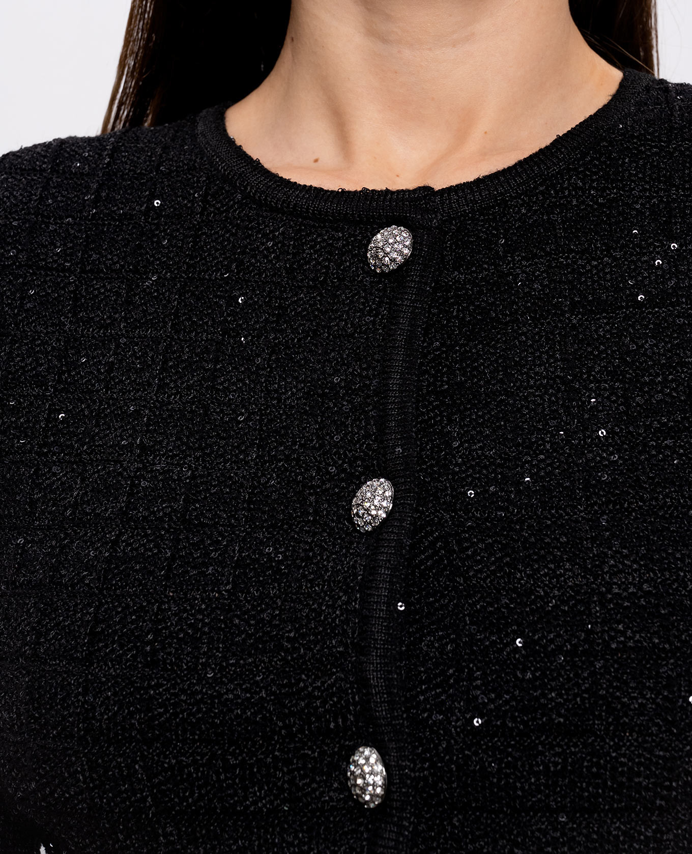 

Black tweed cardigan with wool Alessandra Rich
