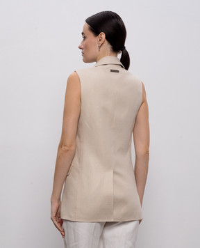 Peserico Beige linen vest A0303202606