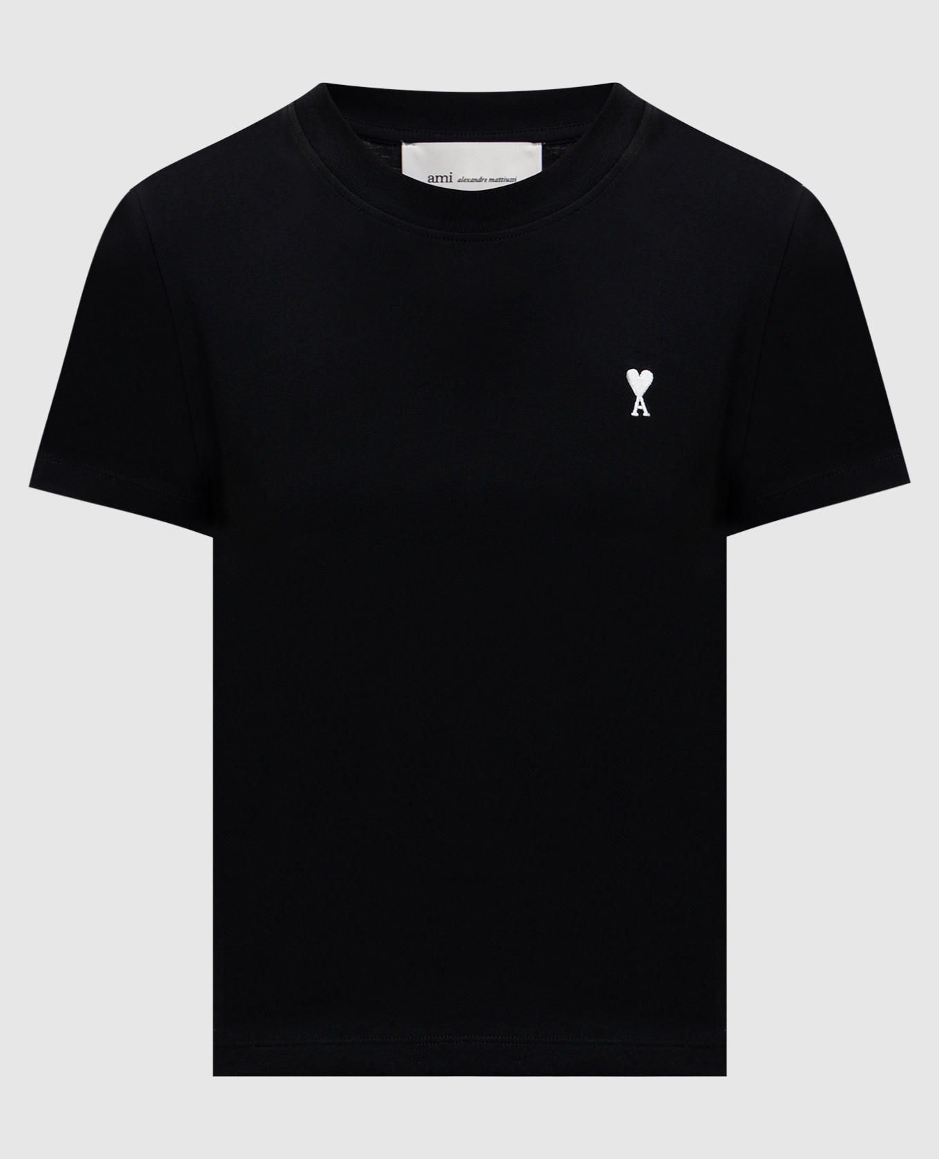 Black T-shirt with embroidered emblem