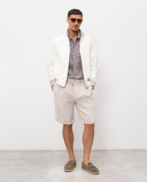 Brunello Cucinelli Brown linen straight-cut shirt MM6840658