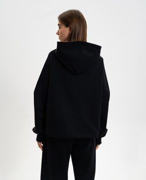 AMIRI Black insulated hoodie with monogram embroidery AWTOJR1018