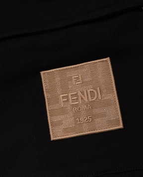 Fendi Kids' black cargo joggers with patch JUF1715V0
