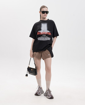 Balenciaga Brown shorts with logo print A002BCTUO41