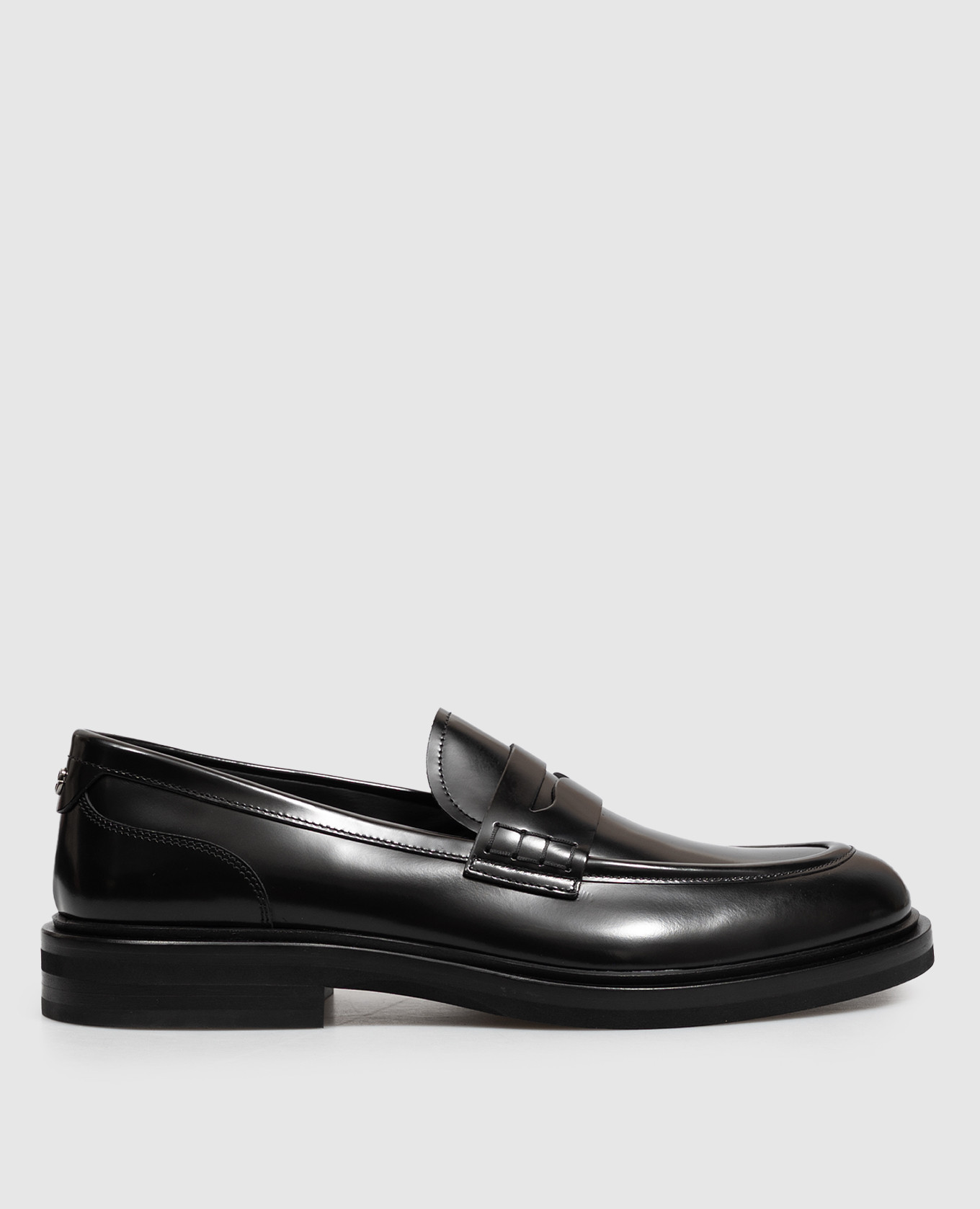 Black leather glossy loafers Dolce&Gabbana