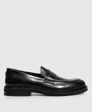 Zwarte, glanzende leren loafers