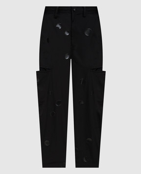 Y`S Yamamoto Black printed cargo pants YQP09025