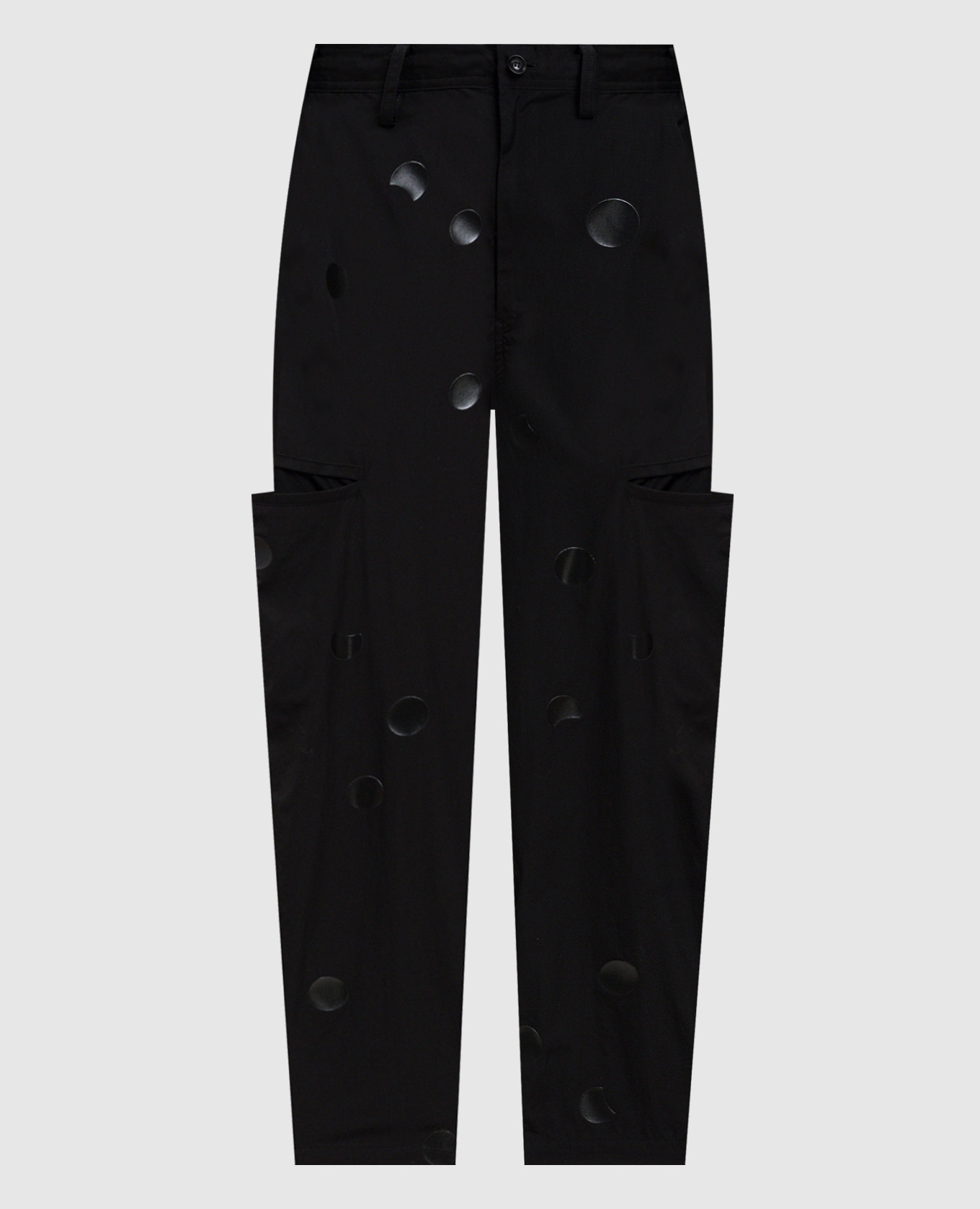 Pantalon cargo noir imprimé