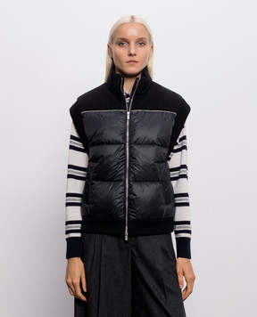 Peserico Black down vest with lurex A03473F07V9470