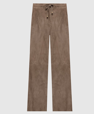 Pantaloni scamosciati beige TEMPIO