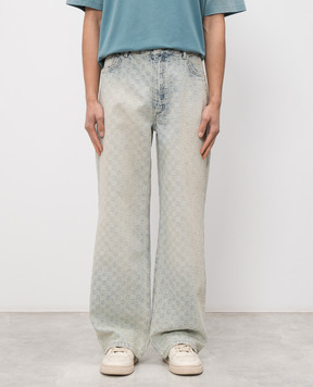 Misbhv Blue jeans with a monogram pattern 250M316