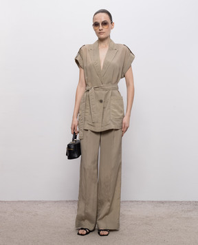 Peserico Beige vest with monil chain A03149A00678