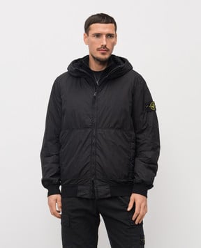 Stone Island Black jacket with logo patch L1S154100110S0A23