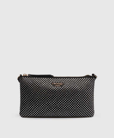 Schwarze Tasche mit Kristallen