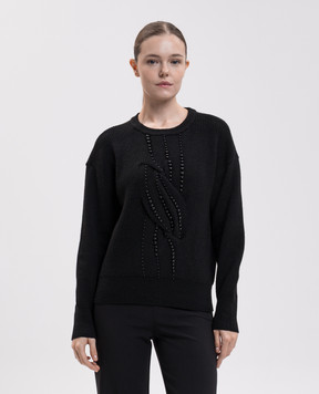 Twinset Black sweater with beads 262AT3081