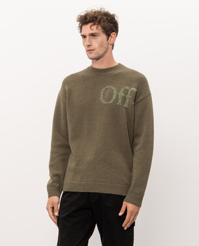 Off-White Khaki wool sweater 44MHE20QF26K001