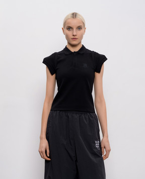 Vetements Black polo with decorative sleeves WE76PO453B