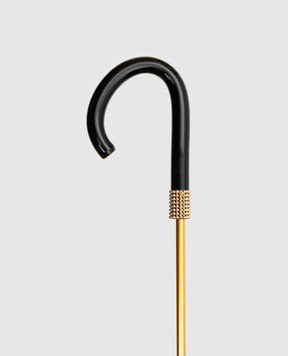 Pasotti Black cane umbrella with animal print lining OMITDO189RASO140929