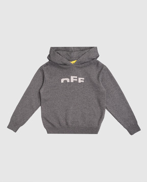 Off-White Children's gray hoodie with wool 44BHU001F5K001