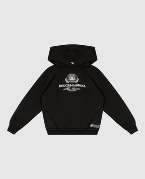 Dolce&Gabbana Children's black hoodie with logo print L4JWKZG7P2B812+