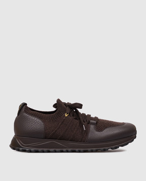Doucal's Brown combination sneakers DU3221SYDNPX783