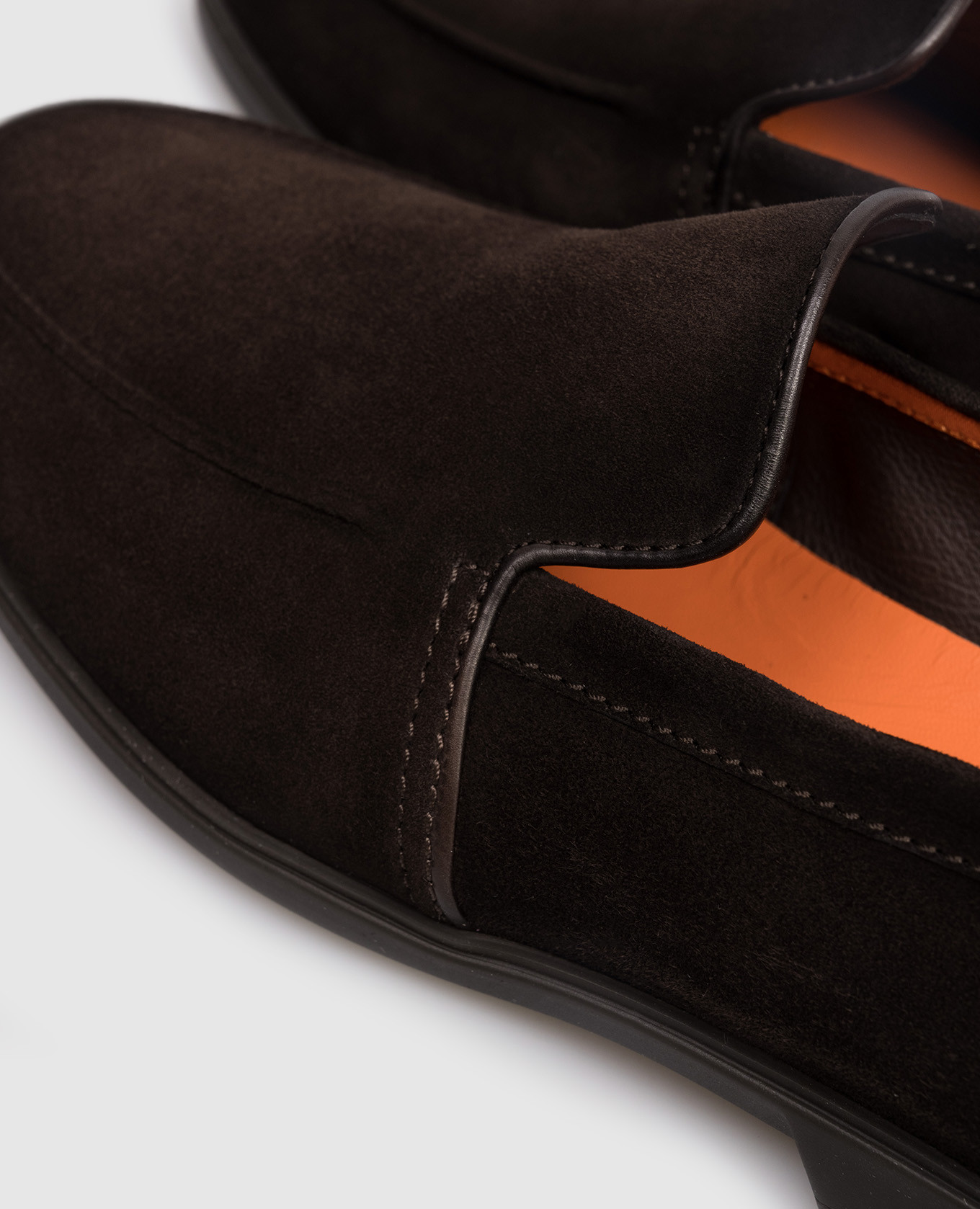 Brown suede loafers with logo Santoni 5