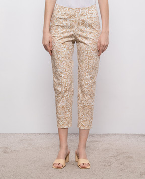 Peserico Beige printed pants PH486304749