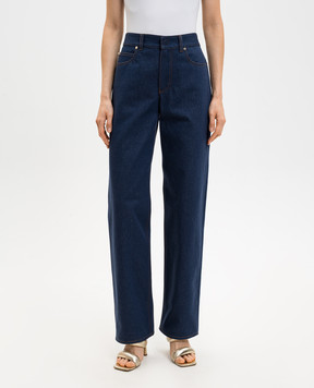 Fendi Blue jeans with logo patch FLP882AOHS