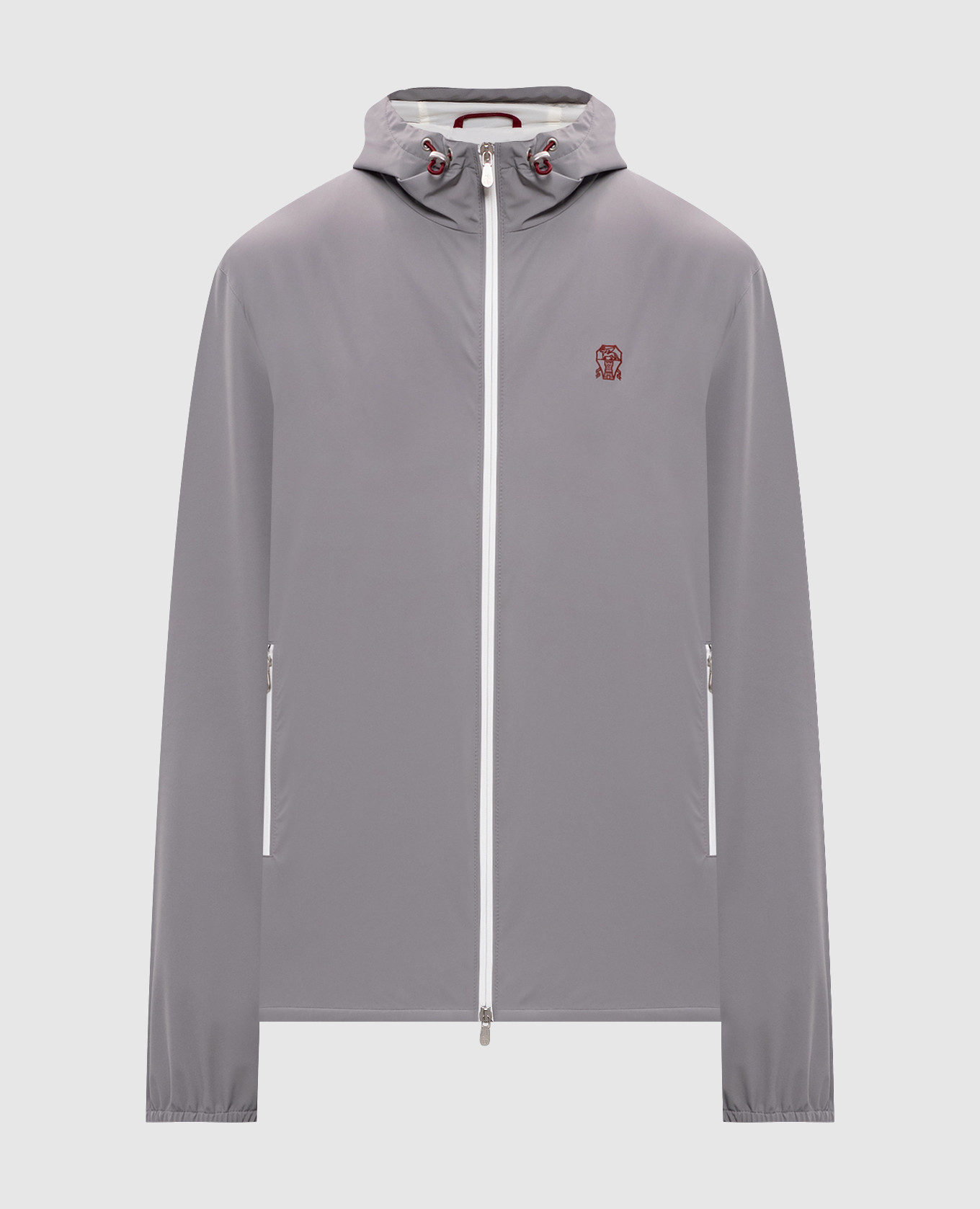 Grey windbreaker with emblem