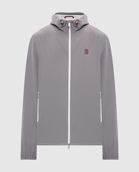 Brunello Cucinelli Grey windbreaker with emblem MM49A7440G