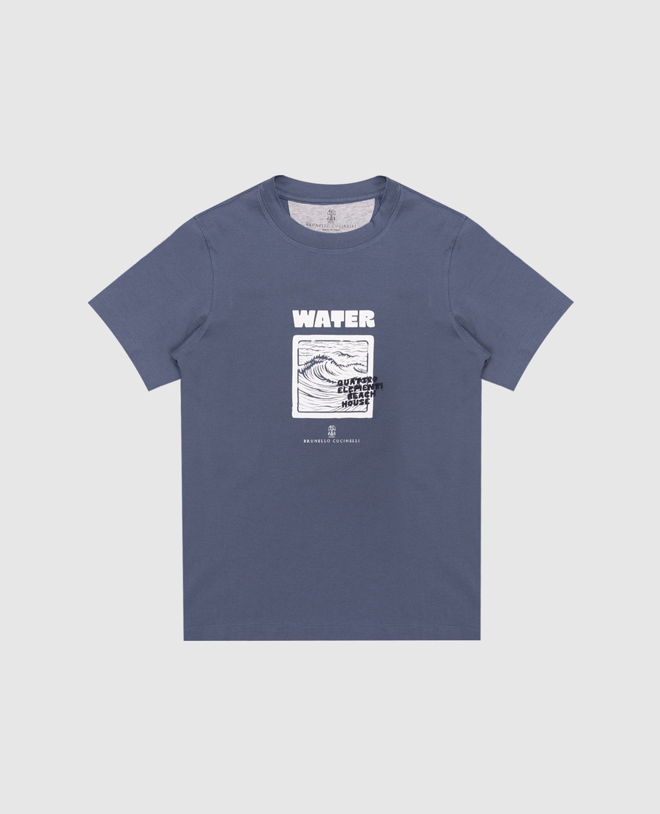 

Children's blue T-shirt with Water print Brunello Cucinelli