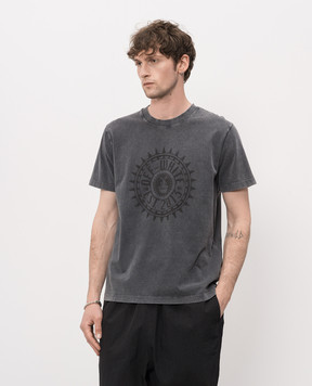 Off-White Gray T-shirt with textured print 44MAA027S26J005