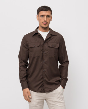 Doriani Cashmere Brown wool and silk shirt DOSLIDR42T196