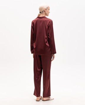 Dore & Rose Burgundy silk pajamas SILKPJSET
