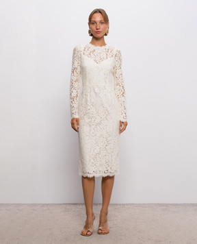 Dolce&Gabbana Ivory lace sheath dress F6M0DTHLMTB