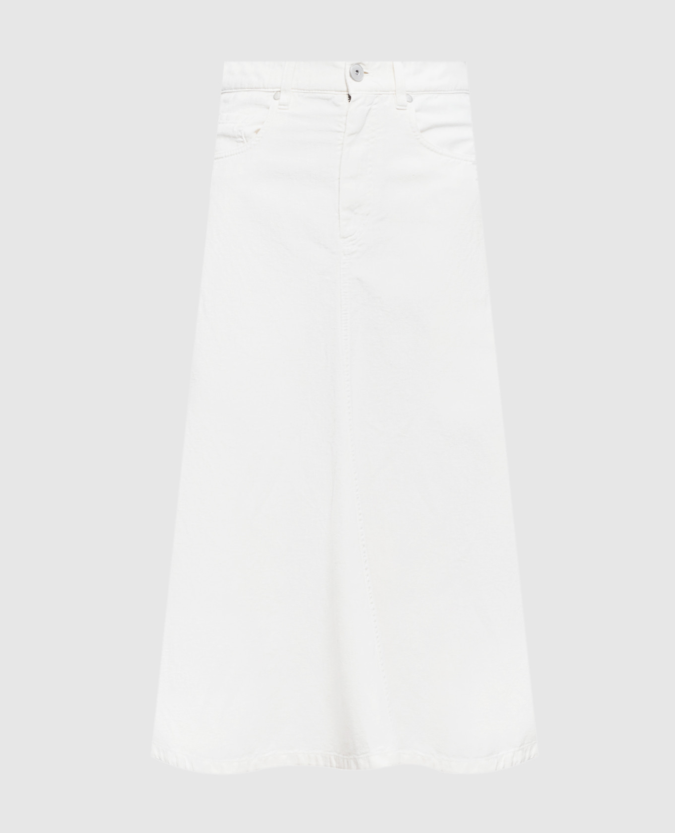 Ivory denim skirt with linen