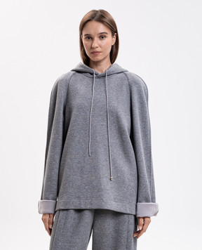 Carven Grey melange hoodie 6262K21118