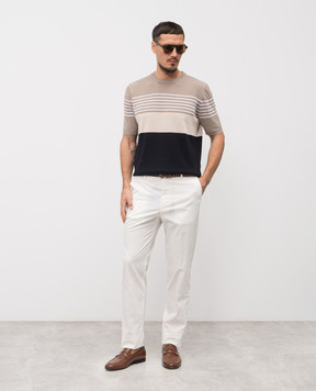 Peserico White pants with logo R54725T2300800