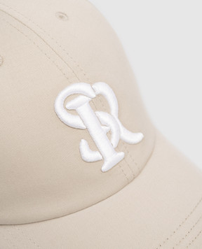 Stefano Ricci Children's beige cap with embroidered monogram logo YCV610028FCTC800