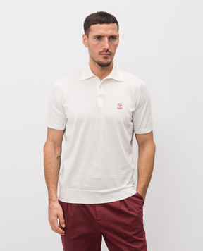 Brunello Cucinelli White polo shirt with emblem M29800195