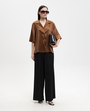 Solotre Brown silk blouse M1AB0093