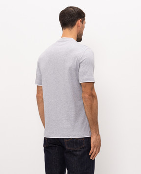 Brunello Cucinelli Melange grey T-shirt with layering effect M0B137427