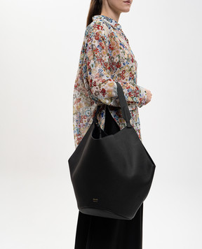 Khaite Black leather bucket bag Lotus H2037914