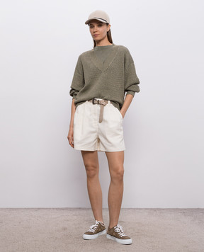 Brunello Cucinelli Green cashmere and silk lurex t-shirt M41810000