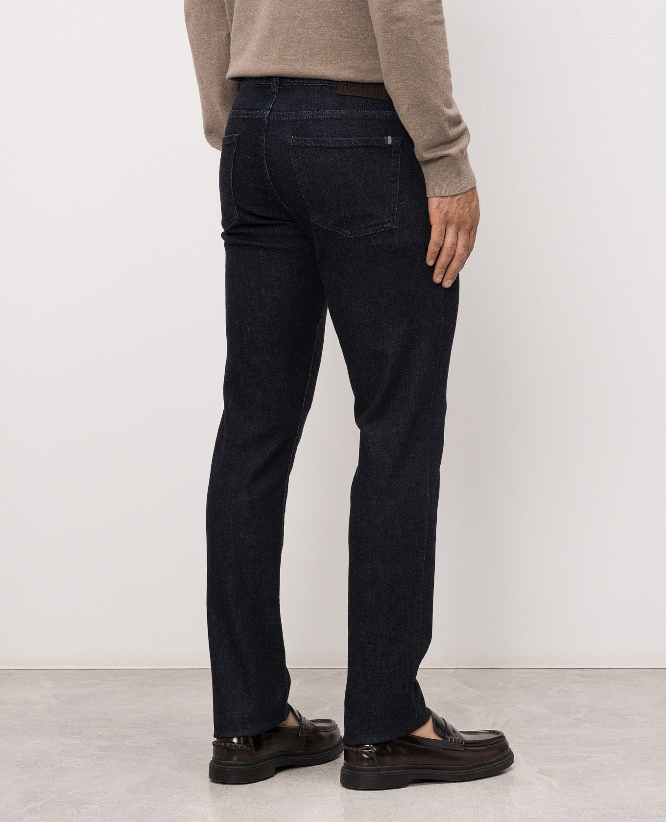 Blue jeans with logo patch Canali 4