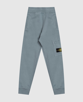 Stone Island Kids' blue joggers with logo patch L2S166200002S0A2028