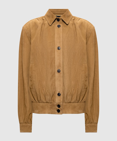 Braune Wildlederjacke