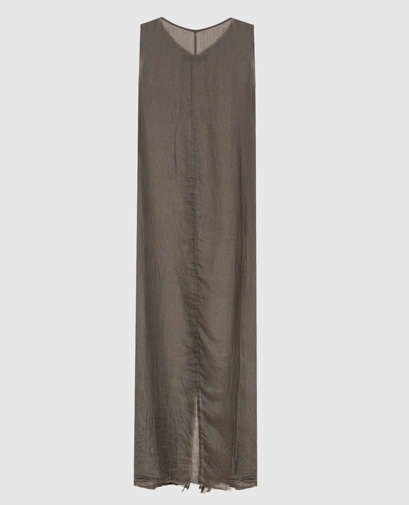 Brown silk dress with a reaper effect
