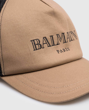 Balmain Children's brown cap with logo embroidery BY0P67G0197